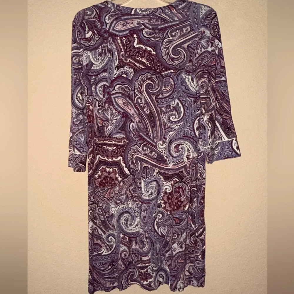 Soma Paisley Luxury Nightgown Small Soft Rayon Stretch Elegant Sleep Dress - Picture 3 of 6